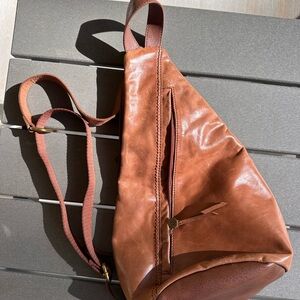 The Sak Tan Leather Sling Bag